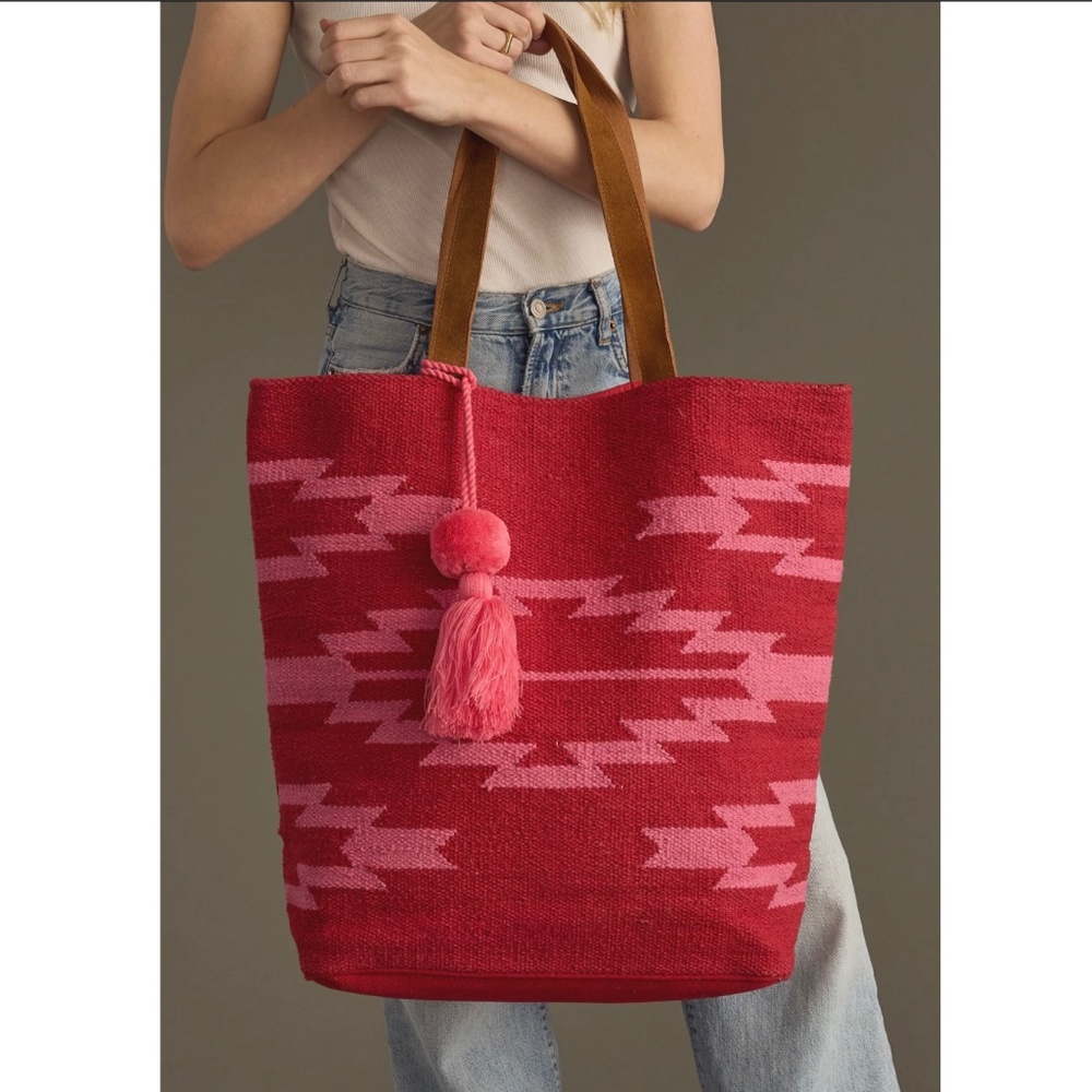 Panache Apparel Western Inspired Mila Tote Bag. Color: Pink & Red - New